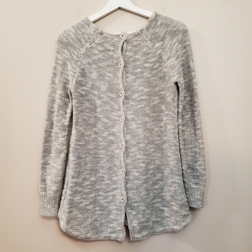 Sparrow (Anthropologie) - Cotton and Linen Button Back Sweater - Size XS